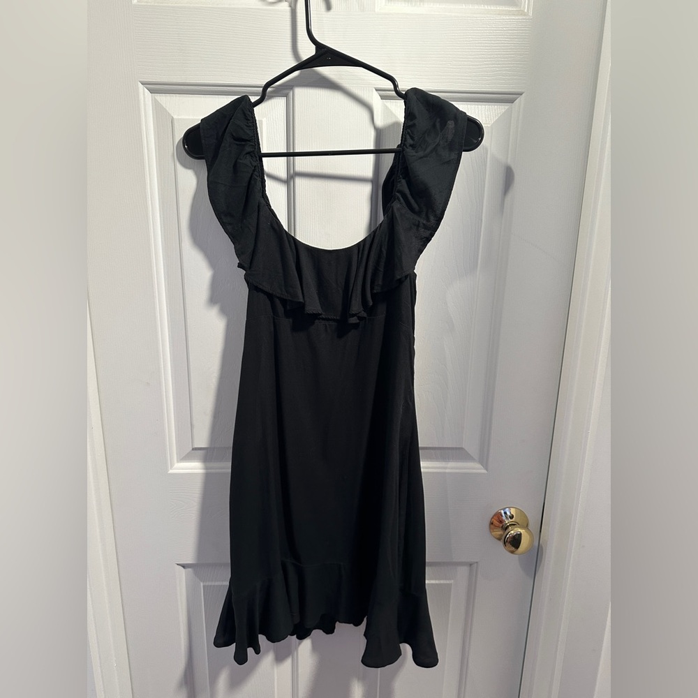 NWT Small Abercrombie Black Mini Ruffle Dress
